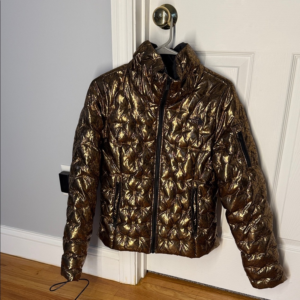 The North face Gold Metallic Women's Puffer Jacket